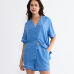 Triumph Amourette Jacquard Boyfriend Shirt Πουκαμίσα Πιτζάμας με Κοντό Μανίκι