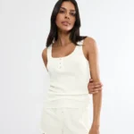 Triumph Mix & Match Top NSL Pointelle Αμάνικο Τοπ Πιτζάμας με Τετράγωνη Λαιμόκοψη