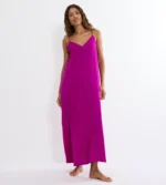 Triumph Summer Satin Dress Μακρύ Φόρεμα Παραλίας με V Λαιμόκοψη