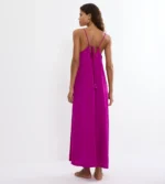 Triumph Summer Satin Dress Μακρύ Φόρεμα Παραλίας με V Λαιμόκοψη - Image 2