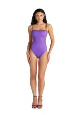 Blu4U Zebra Stripes Ολόσωμο Μαγιό Strapless με Ανοίγματα