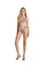Blu4U Coral Stitch Printed Crop Top Bikini