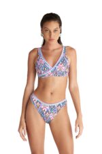 Blu4U Aztec Mix Τριγωνικό Μπικίνι Τοπ με Κροσέ Λεπτομέρεια - Image 2