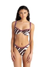 Blu4U Zebra Stripes Brazilian Μπικίνι Σλιπ με Κροσέ Λεπτομέρειες - Image 2