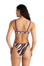 Blu4U Zebra Stripes Brazilian Μπικίνι Σλιπ με Κροσέ Λεπτομέρειες - Image 4