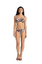 Blu4U Zebra Stripes Bikini Top με Μπανέλα Cup D