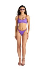 Blu4U Zebra Stripes Bikini Crop Top Μωβ