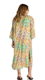 BLU4U Γυναικείο Μακρύ Φόρεμα Παραλίας Lila Damask - Image 2