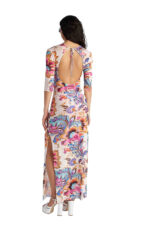 BLU4U Floral Escape Γυναικείο Ημιδιάφανο Μακρύ Φόρεμα Παραλίας / Καφτάνι - Image 2