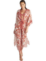 Blu4u Coral Damask Γυναικείο Μακρύ Καφτάνι Κιμονό – Coral