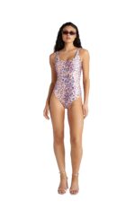 Blu4U Animal Print Ολόσωμο Μαγιό με Φαρδιά Τιράντα