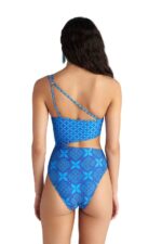 Blu4u Blue Ikat Ολόσωμο Μαγιό με Έναν Ώμο - Μπλε - Image 2