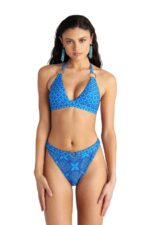 BLU4U Blue Ikat Μαγιό Μπικίνι Τοπ D Cup