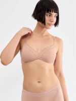 Γυναικείο Σουτιέν Sloggi - Μπεζ Bralette Χωρίς Μπανέλα με Δαντέλα