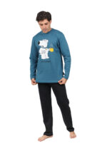 Ανδρική Βαμβακερή Πιτζάμα - Πετρόλ Σετ Brian Griffin με Μαύρο Παντελόνι