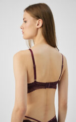 Γυναικείο Σουτιέν Minerva Rosa Bralette - Μπορντό Floral με Δαντέλα - Image 3