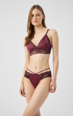 Γυναικείο Σουτιέν Minerva Rosa Bralette - Μπορντό Floral με Δαντέλα - Image 2