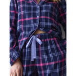 Γυναικεία Πιτζάμα Triumph Boyfriend PW 01 X Checks - Σκούρο Μπλε Καρό - Image 2