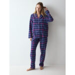 Γυναικεία Πιτζάμα Triumph Boyfriend PW 01 X Checks - Σκούρο Μπλε Καρό