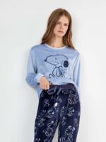 Γυναικεία Φλις Πιτζάμα Gisela Snoopy - Σιέλ / Navy Σετ Peanuts - Image 2