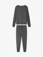 Γυναικεία Πιτζάμα Gisela Loungewear - Γκρι Σετ Πλεκτό με Παντελόνι Jogger - Image 3