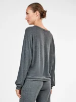 Γυναικεία Πιτζάμα Gisela Loungewear - Γκρι Σετ Πλεκτό με Παντελόνι Jogger - Image 2