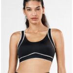 Γυναικείο Αθλητικό Σουτιέν Gisela Sport - Μαύρο με Λευκά Ρέλια