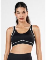 Γυναικείο Αθλητικό Σουτιέν Gisela Sport - Μαύρο με Λευκά Ρέλια