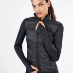 Γυναικείο Αθλητικό Μπουφάν Gisela Sport - Καπιτονέ Μαύρο με Φερμουάρ