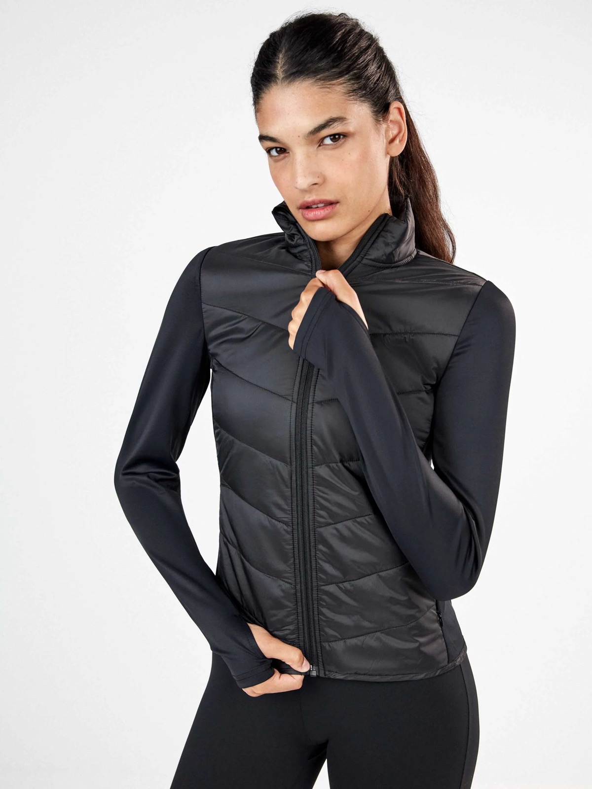 gizella3 Γυναικείο Αθλητικό Μπουφάν Gisela Sport - Καπιτονέ Μαύρο με Φερμουάρ - Image 1